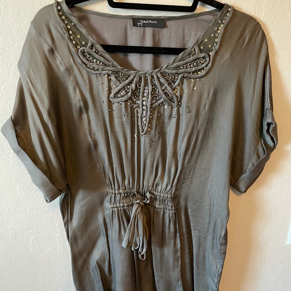 Janet Paris Beaded Sequined Top